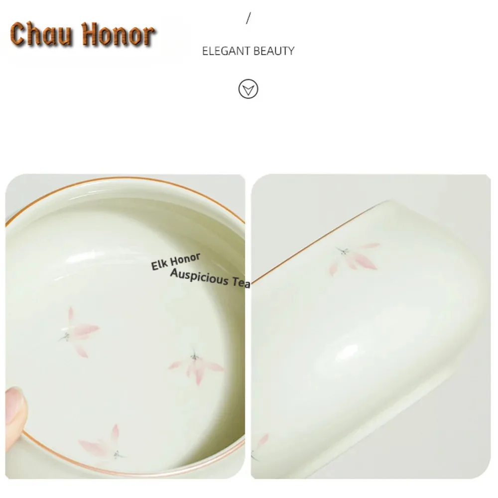 1080ml Pure Hand-painted Pink Orchid Jianshui Boutique Washing Cup Bowl Writing-brush Washer Chaxi Cha Tea Set Accessories Craft
