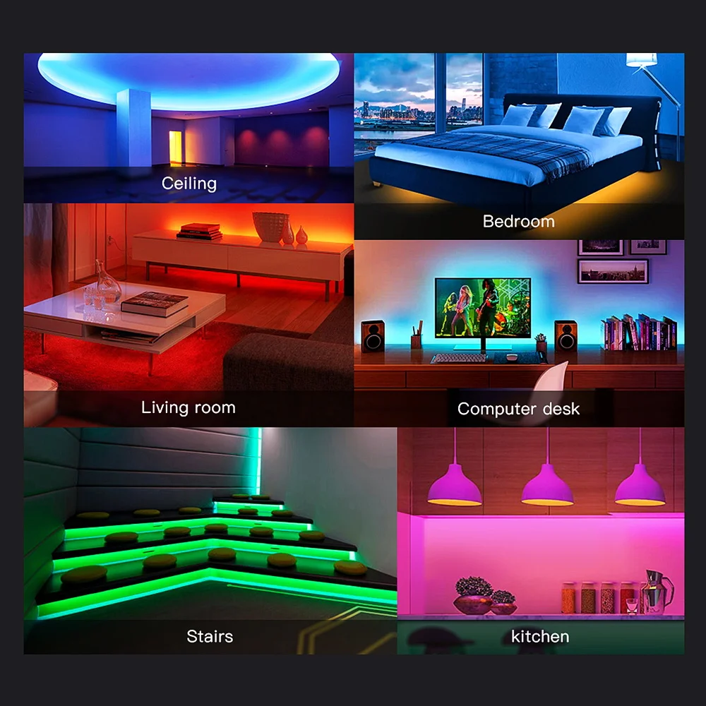 투야 RGB COB LED 스트립 조명, RGBW LED 리본 램프 LED 테이프 키트, 홈 룸 장식, RA90 + 앱 리모컨, 와이파이, 지그비
