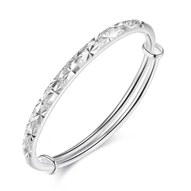 S999 Silver Bangles Ladies Domineering Luxury Car Flower Bracelet Gypsophila Silver Bracelet Valentine's Day Gift Wholesale