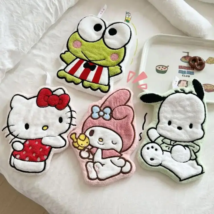 Close-up of Hello Kitty towel design