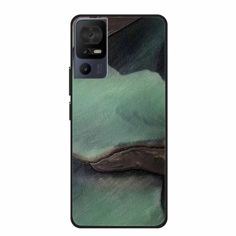 Luxury Silicone Protective Soft Phone Case with Marble Art Design in Vibrant Colors