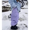 New Women Outdoor Windproof Waterproof Warm Violet Color Snow Trousers Oversize Ski Pants Winter Ski Snowboard Pants Cargo Pants 1