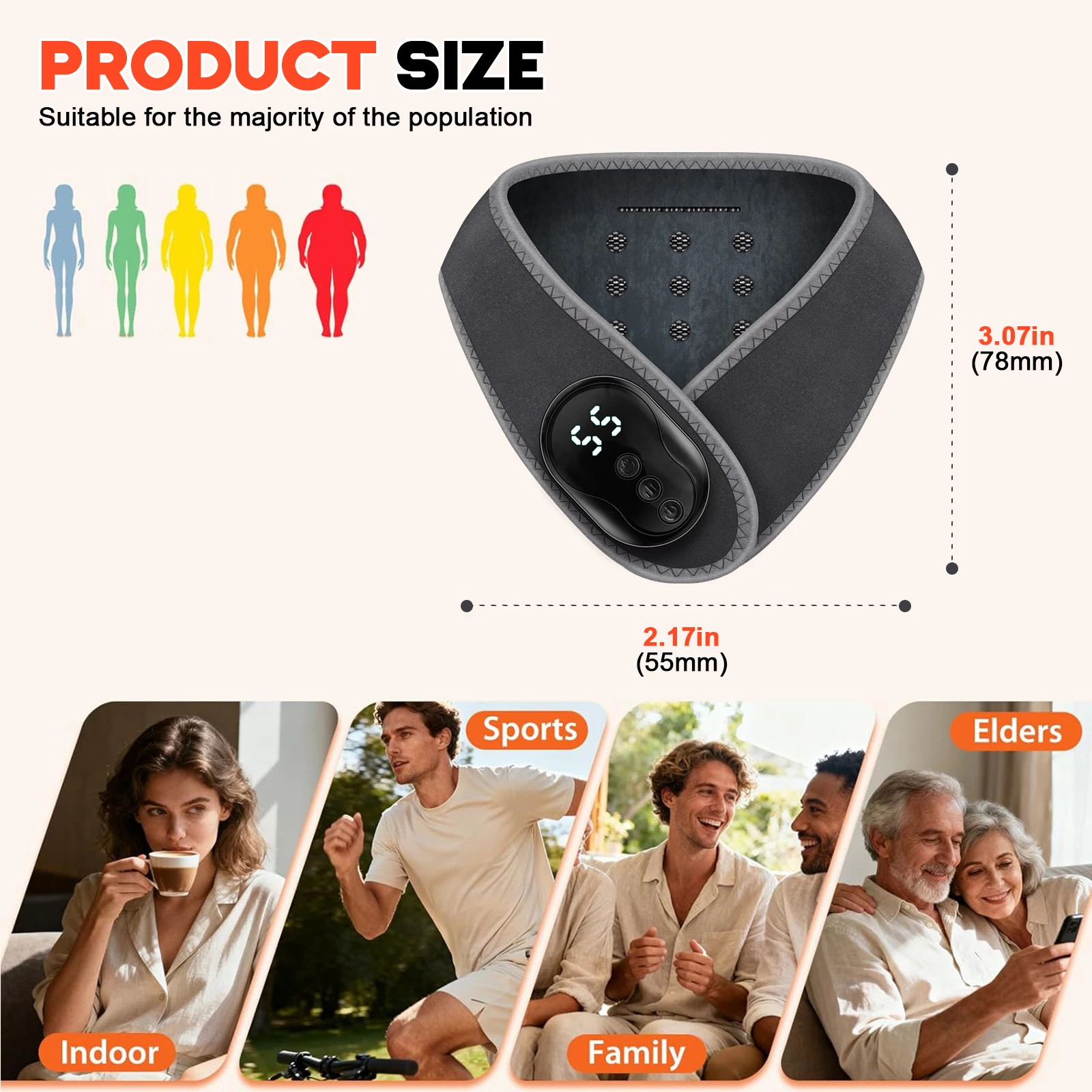 Rechargeable Cordless Neck Massager with Deep Muscle Vibration and Cervical Support