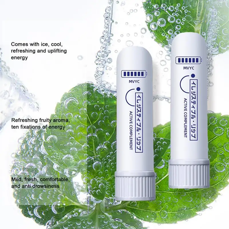 Nasal Inhaler Natural Aromatherapy Sticks for Nasal Energy Stick Boost Concentration Improve Breathing Nose Congestion Relief