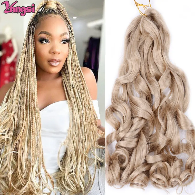 

Pre Stretched Bouncy Braiding Hair For Box Braids 22 Inch Loose Wavy Braiding Hair Pre Streched 75/Pack Silky French Curls