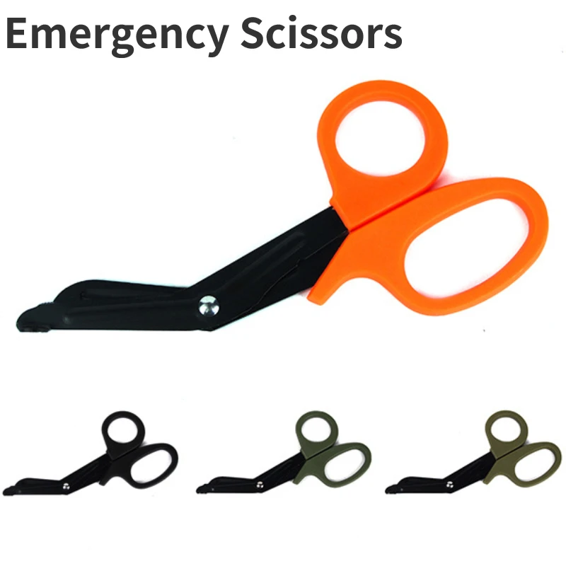Outdoor Tactical Survival Canvas Cutter Emergency Scissor EDC Pocket Shears 