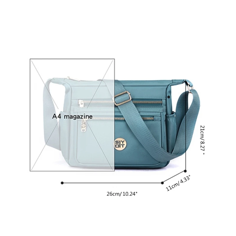 Functional Women Crossbody Bag Water Resistants Shoulder Purse Bucket Bag Gift E74B