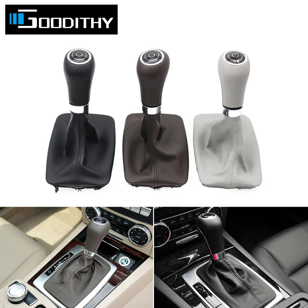 Car Automatic Gear Shift Knob Lever Leather Shifter Boot For Benz E C