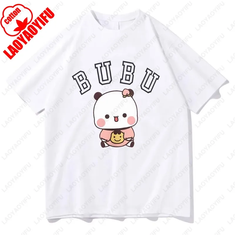 Kawaii Panda Bear Graphic Cotton T-Shirts – Cute Cartoon Summer Tees