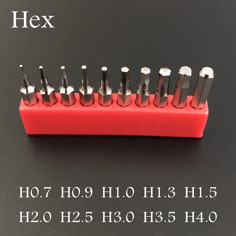 S2 Набор отверток 10 шт. шестигранный H0.7 0,9 1,0 1,3 1,5 2,0 2,5 3,0 3,5 4,0 Ремонт мобильных телефонов цветок сливы ремонтная головка H4 × 28 мм