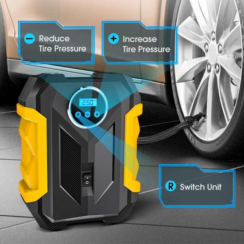 Air Compressor Portable Automobile Digital Tire Inflation Pump LED Lamp Tire Compression Pump For Car Motorcy