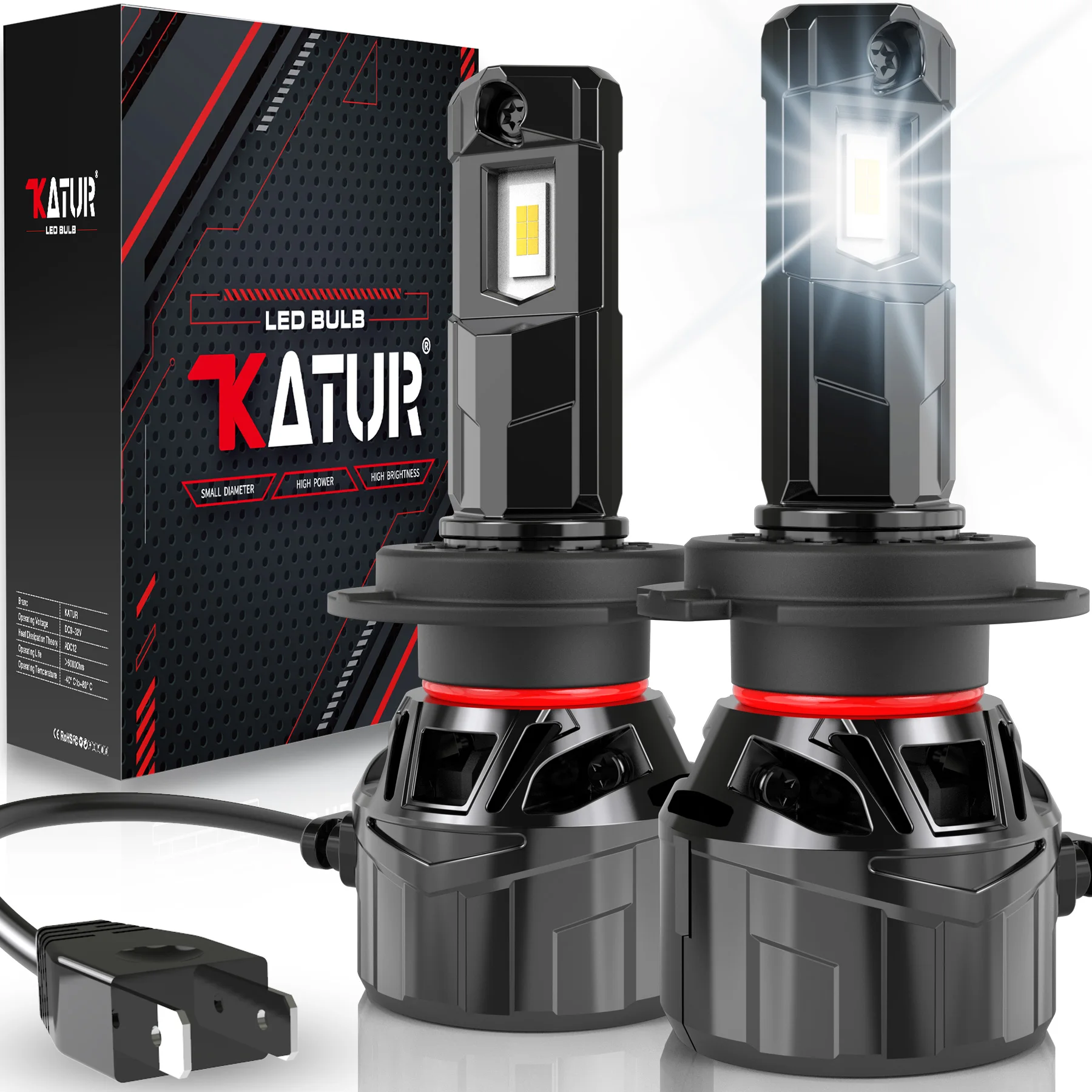 Katur 2x H4 H7 H8 H11 9005 9006 H9 HB3 HB4 HIR2 9012 LED ไฟหน้า Canbus 40000Lm หลอดไฟ LED ไฟหน้าอัตโนมัติ 6000K รถ 1