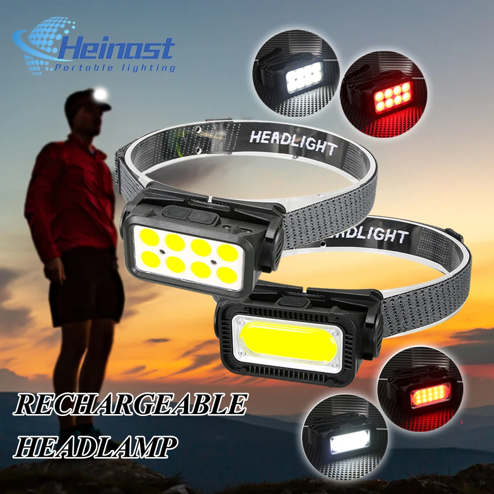 

1-5Pcs Multifunctional Headlamp USB Rechargeable High Power Headlight Portable Camping Fishing Head Flashlight Built-in Battery