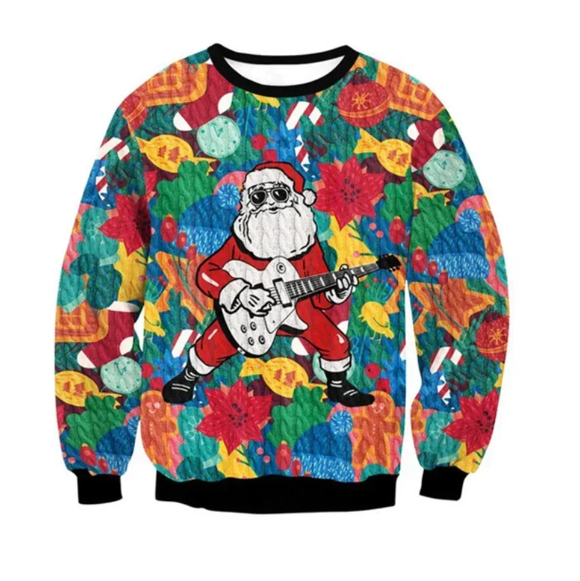 Suéteres navideños feos, jerséis verdes, sudadera con estampado 3D divertido para fiestas navideñas, sudadera de Jesús para fiestas, cumpleaños y Navidad