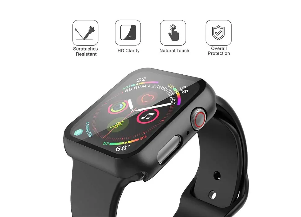 360 Cover for Apple Watch Case 45mm 41mm 44mm 40mm 42mm 38mm Bumper Screen Protector+Glass for Iwatch Series 7 6 5 4 3 2 1 SE