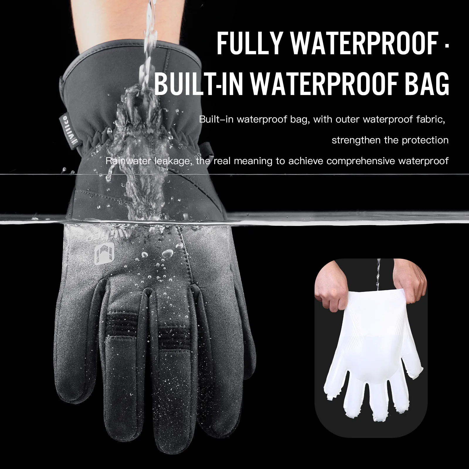 Waterproof Winter Gloves Touchscreen Non-Slip Unisex thickening Windproof Warm Cycling Cold Gloves Fashion Sports Skiing Gloves 4