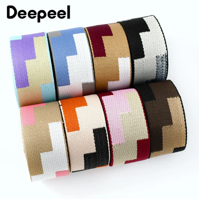 Deepeel 자카드 웨빙 나일론 리본 가방 스트랩 랜야드 벨트, 의류 배낭 바이어스 테이프, DIY 바느질 액세서리, 2 미터, 38mm