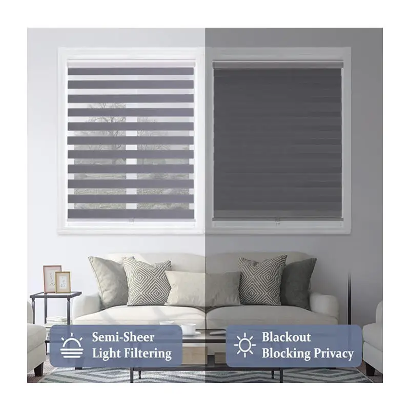 Cordless Motorized Zebra Blinds – WiFi & Tuya Remote Control, Blackout 5