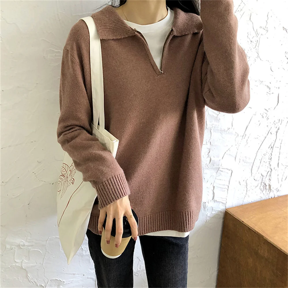 HziriP Preppy Style Women Sweaters Sweet Warm Casual Pullovers Knitwear 2021 Outwear Gentle Retro Lady Autumn Tops Stylish Loose green cardigan Sweaters