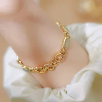 UTHAI Women's Watch Ladies Bracelet Luxury Brand Waterproof Retro Natural Dongling Stone Hotan Jade Advanced Chain Watches Gift - Image 3