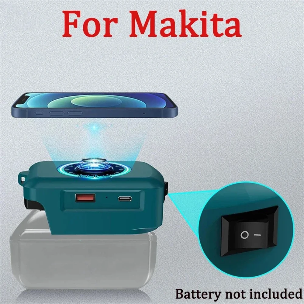 Universal Lithium Battery Wireless Charging Adapter with Type C USB Port