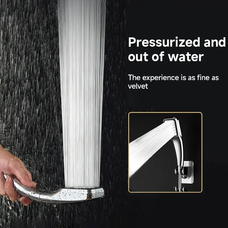 300 Holes Pressurized Showerhead Hand Hold Square Shower Head Water Saving Rainfall Spray Nozzle Bathroom Accessories 4