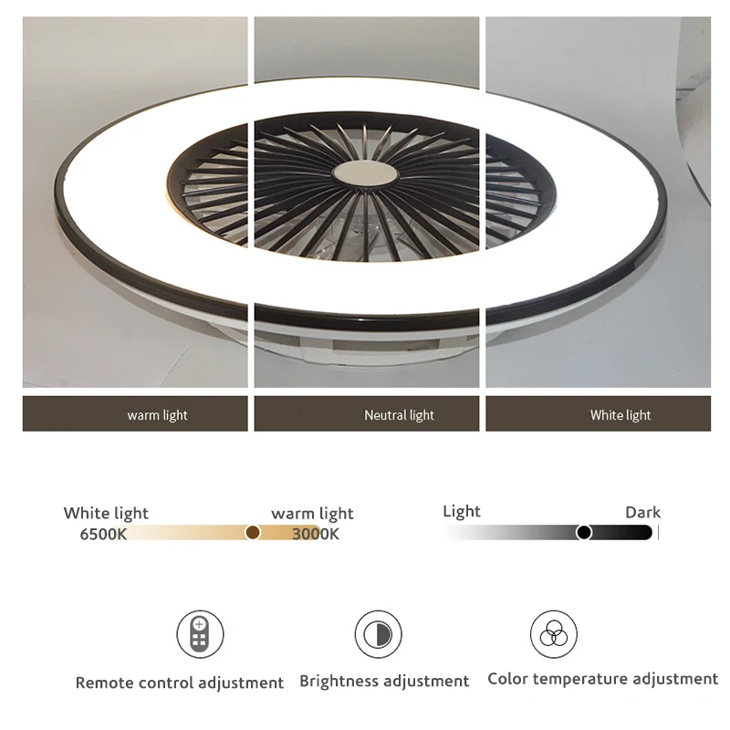 Smart 56cm Round Ceiling Fans Lamp Low Ceiling Dining Bedroom Home Led Light Remote Control Fan ceiling fan led ceiling fan lights led fan light