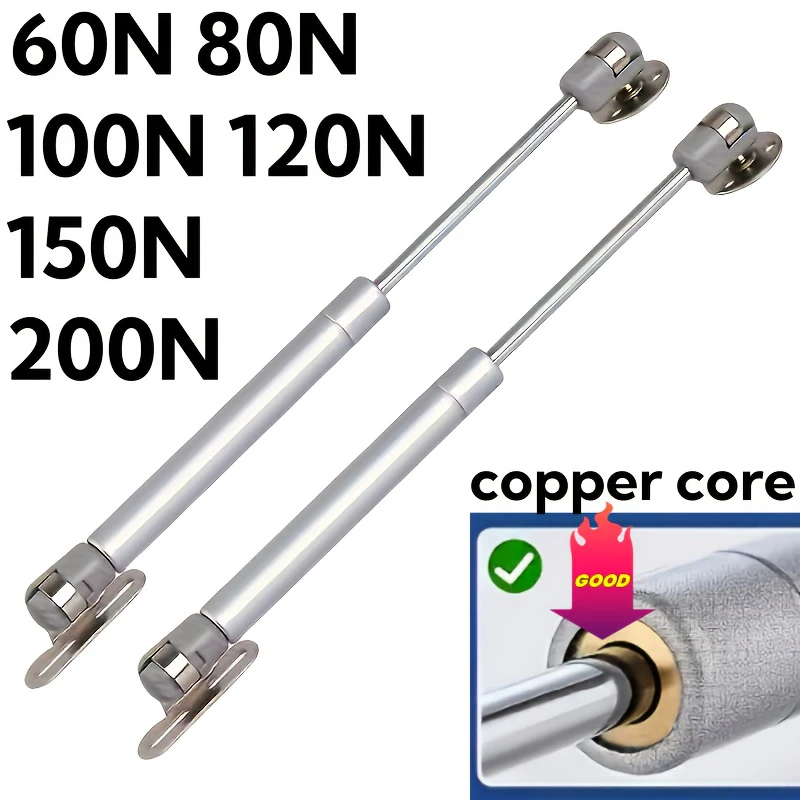 2PCS Heavy-Duty บานพับประตูตู้ 80-200N ปรับแก๊สฤดูใบไม้ผลิสนับสนุน Smooth Lift-Up Stay บานพับสําหรับห้องครัวตู้ 1