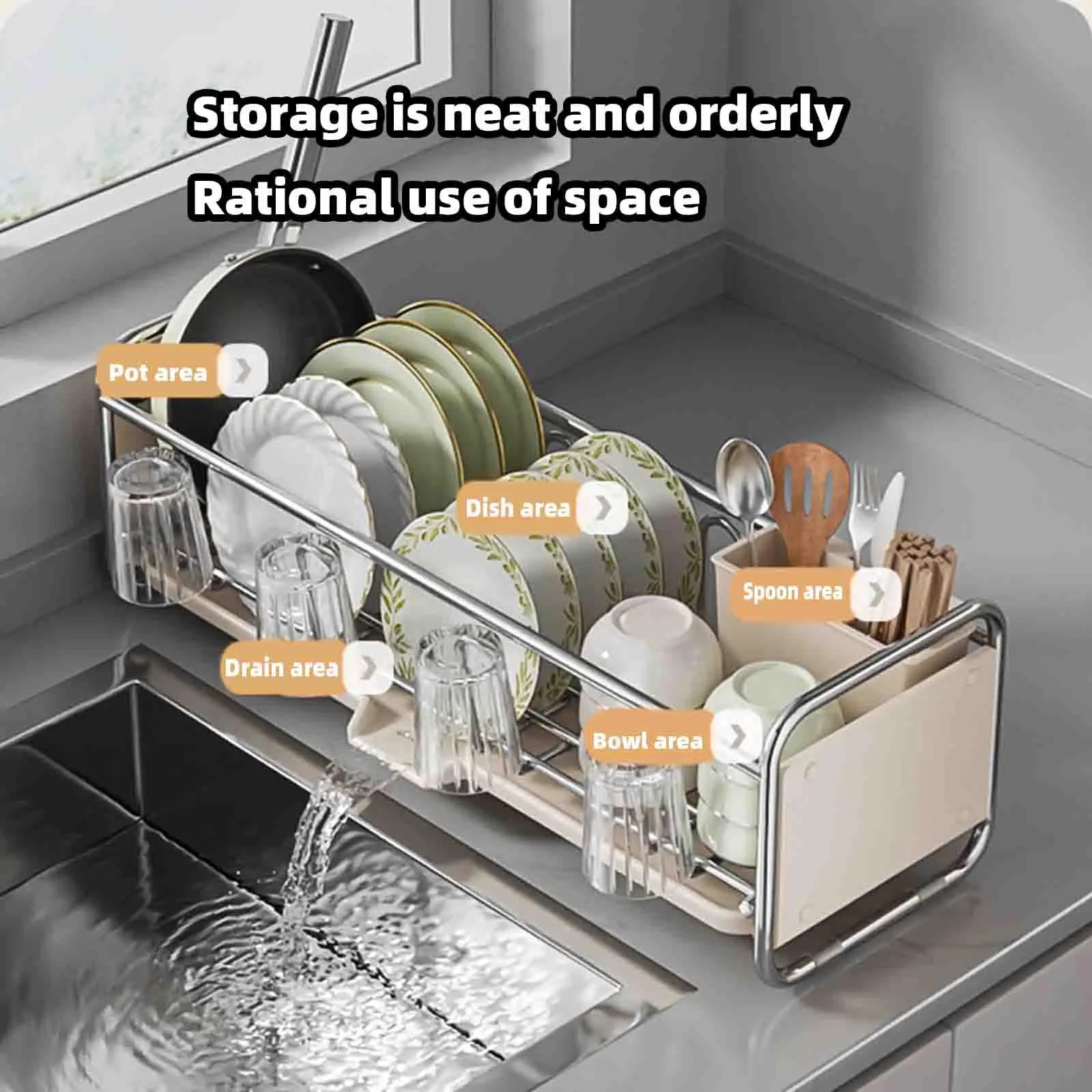 Dish Drying Rack Bowl Drainer Over Sink Drainer Draining Rack Organizer Kitchen Sink Basket Tableware Narrow Cup Holder Shelf 2