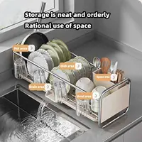 Dish Drying Rack Bowl Drainer Over Sink Drainer Draining Rack Organizer Kitchen Sink Basket Tableware Narrow Cup Holder Shelf 2