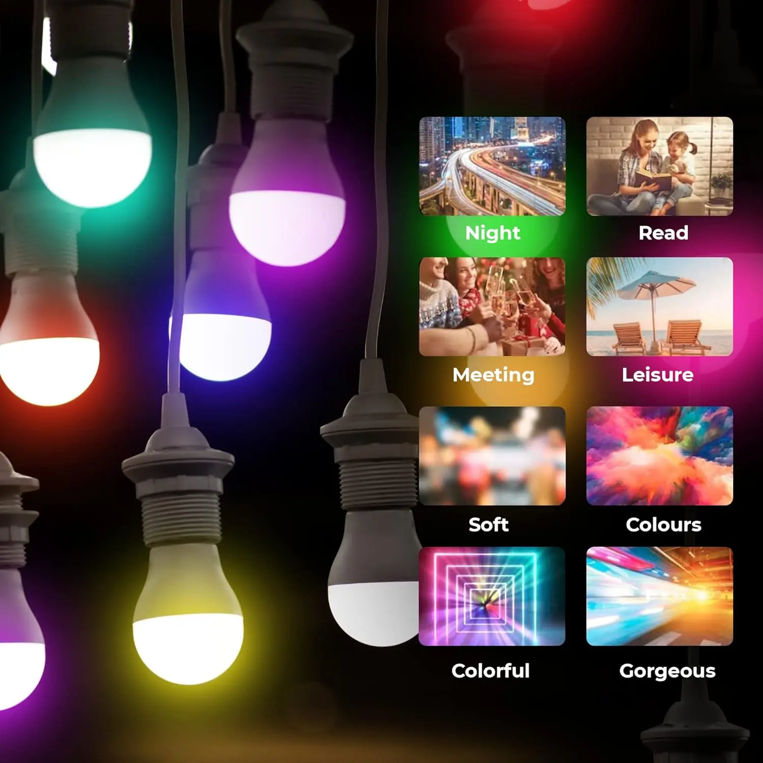 E27 Smart Light Bulbs, Bluetooth Color Changing Light Bulbs, Warm RGBW Color Changing LED night Lamp for Bedroom and Home