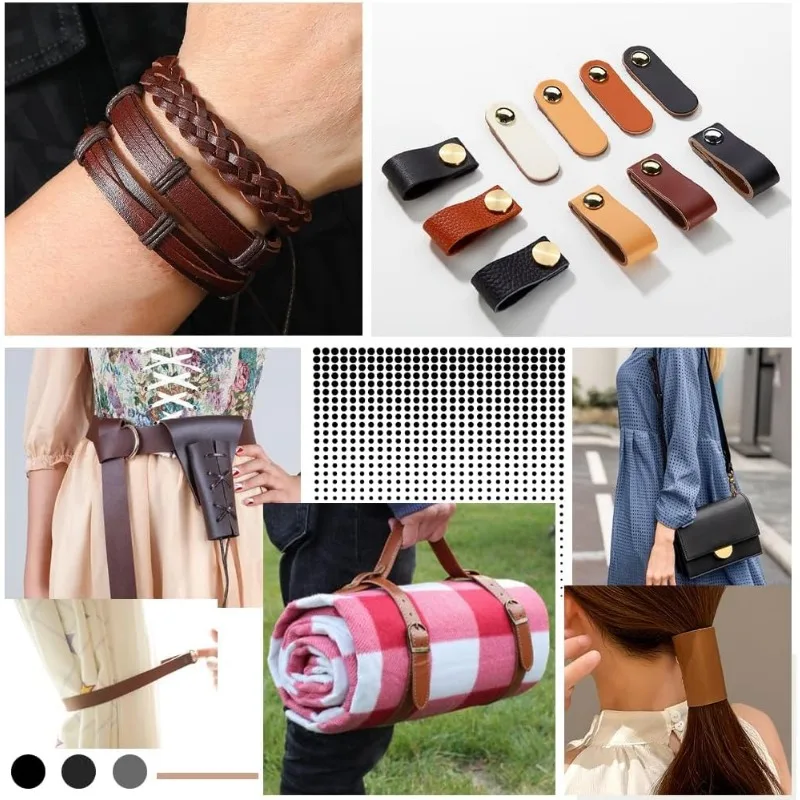 1 Roll 12.5mm Wide Black Grain Leather Strips 200cm Long Flat Leather Cord 1.2mm for DIY Crafts Keyrings Boot Lace Jewelry