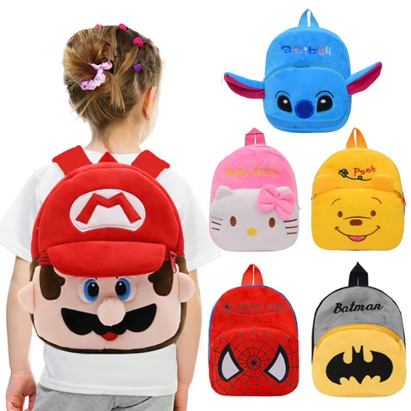 

Super Mario Bros Luigi Plush Schoolbag Backpack Kindergarten Cartoon Game Anime Figure Kids Backpack School Season Birthday Gift