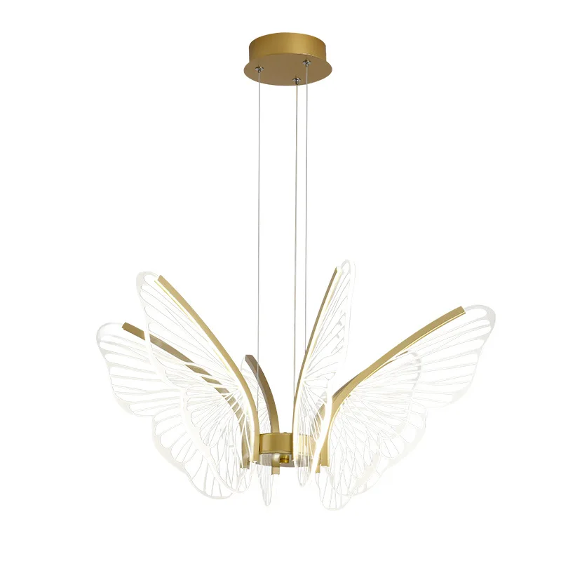 

Modern Simple Atmosphere Light Luxury Living Room Bedroom Creative Light Fixtures Nordic Butterfly Study Decorative Chandelier