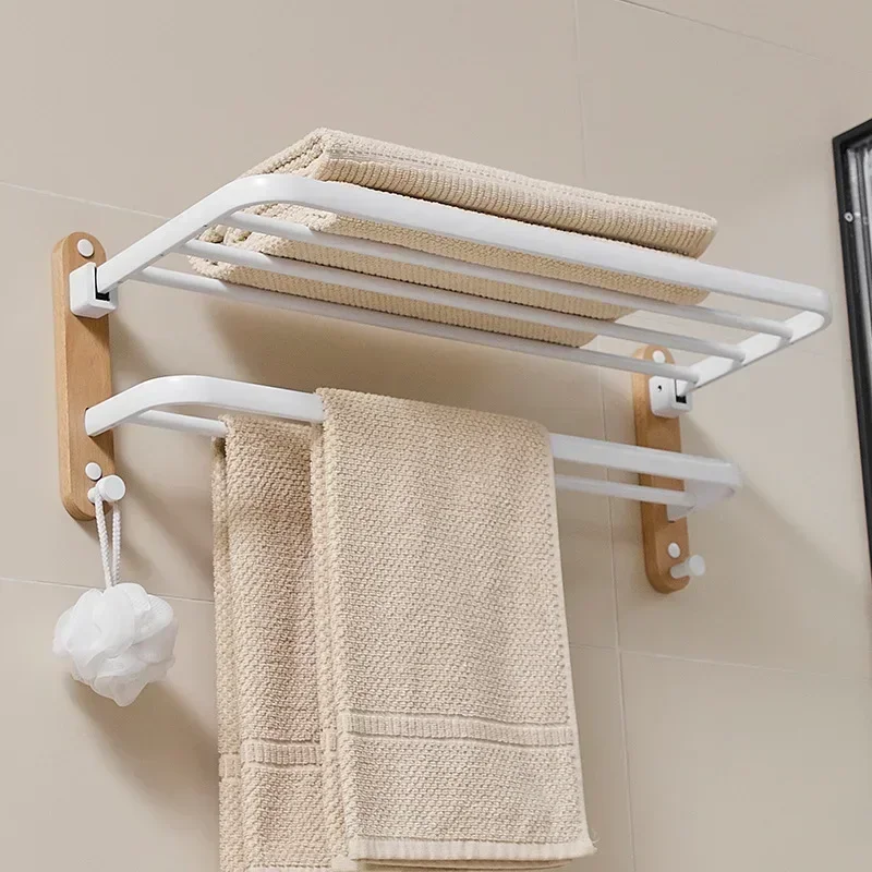 

Wooden Bathroom Hardware Sets Towel Ring Rack Paper Holder Towel Bar Hook Beech Shelf Bathroom Accessories White Kit