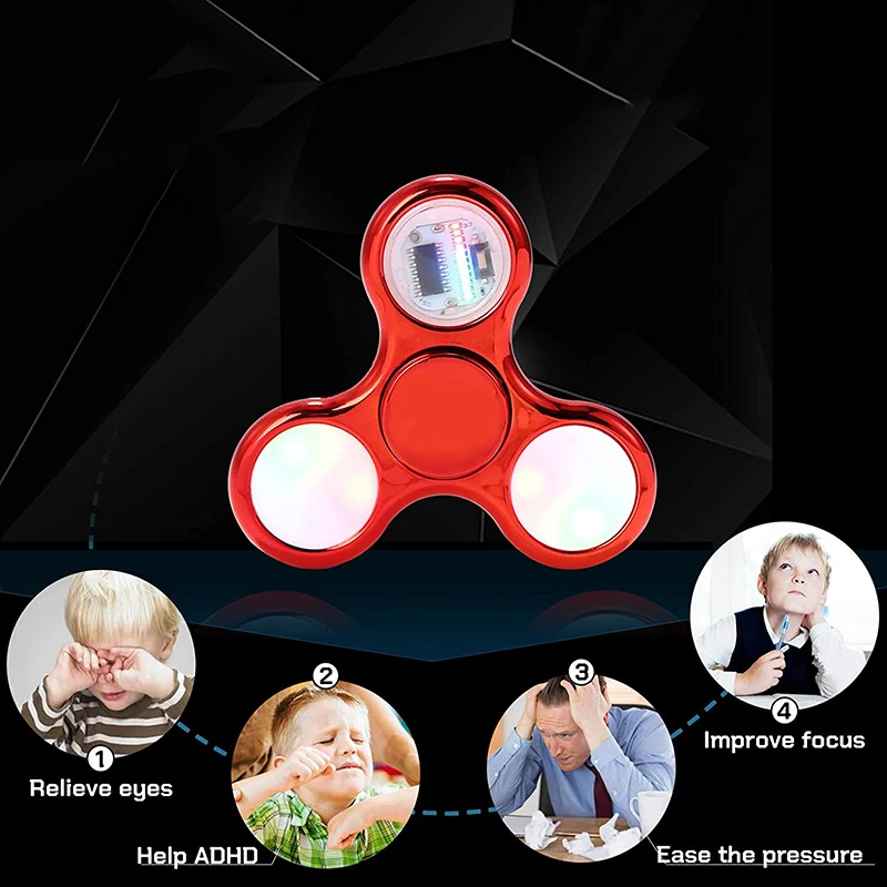 Luminous LED Light Fidget Spinner Hand Top Glow In Dark EDC Finger Stress Relief Toys
