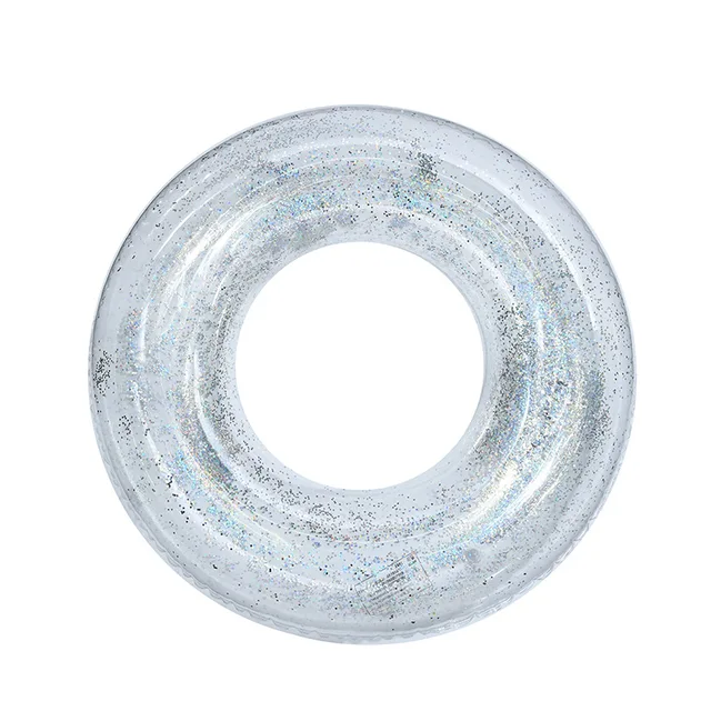 Inflatable Pool Float Tube Transparent Swimming Ring with Colorful Sparkling Glitters for Kids and Adults Random Color HA 3