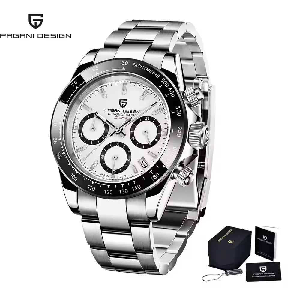 40mm V2 PAGANI DESIGN Men's Quartz Watches Sapphire Retro Chronograph thumbnail 4