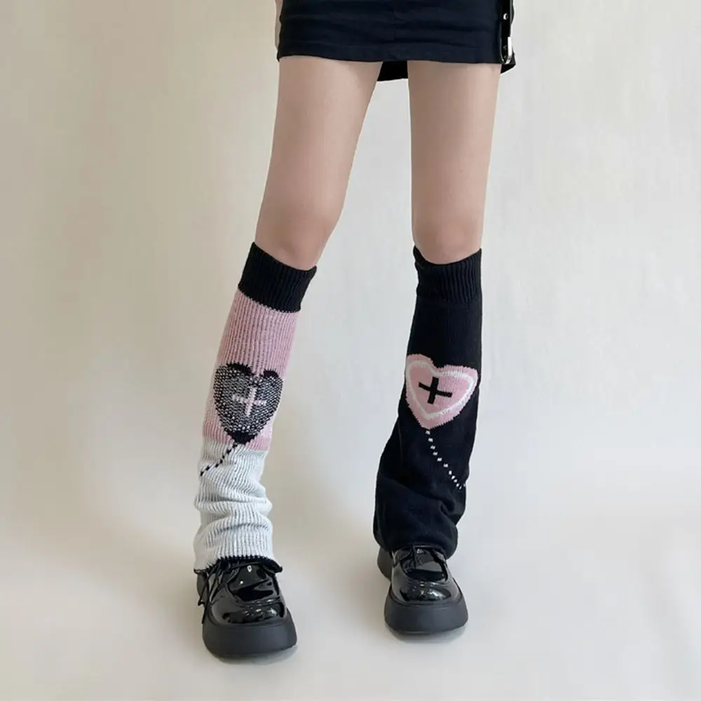 

Sweet Love Cross Gothic Lolita Leg Warmer Knitted Leg Cover Two-side Wear Socks