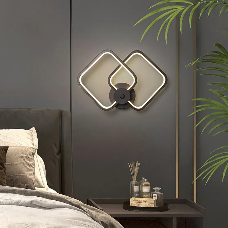 Modern LED Wall Lamp Minimalist Iron Sconce For Aisle Hallway Living Room Decorative Lantern Bedroom Bedside Lighting Fixtures