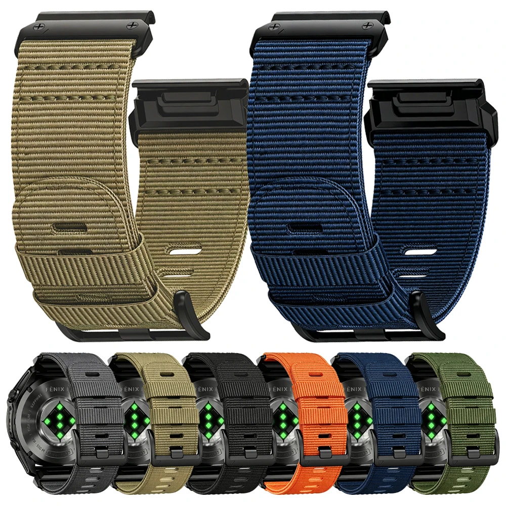 Enhanced Nylon Sports Strap - 22mm/26mm Quick Release Braided Watch Band