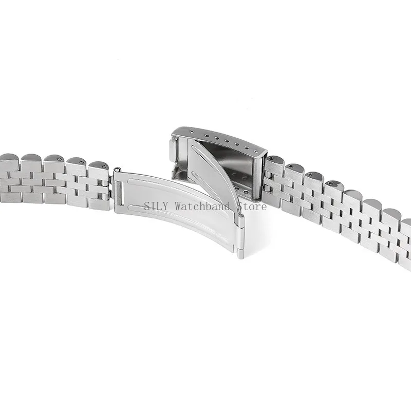 Solid Stainless Steel Curve End Watch Band - Sport Wristbelt Business Bracelet