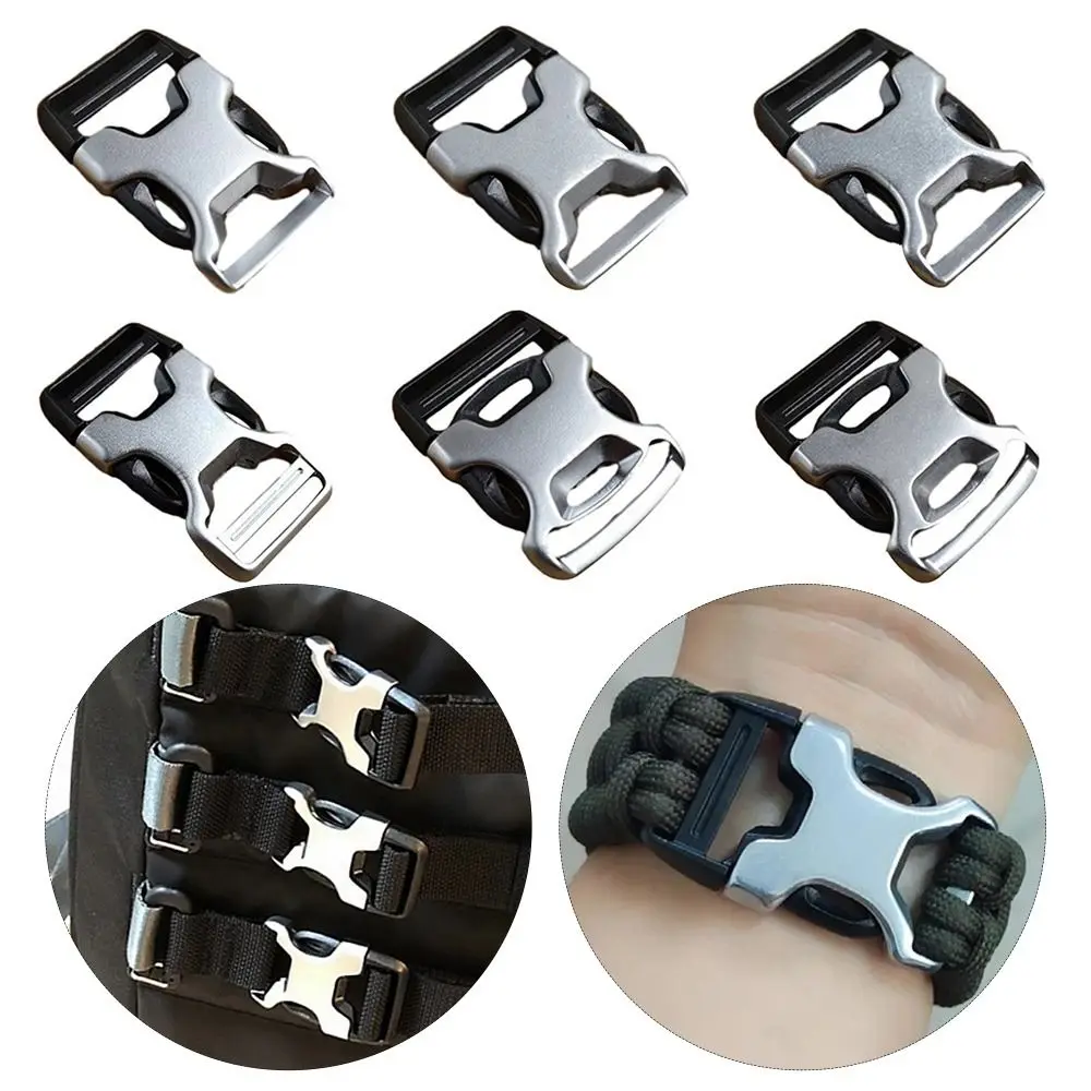 

2/2.5/3.8cm Metal Backpack Buckle Aluminum Alloy Black&Silver Paracord Bracelet Buckles Side Release Buckle Outdoor Tool