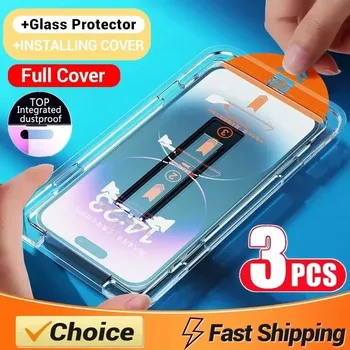 3Pcs Dust Free Tempered Glass HD Screen Protector For Galaxy S24 Ultra S23 Plus S22 S21 S20 FE A55 5G A54 A53 A33 A35 A15 A13 1