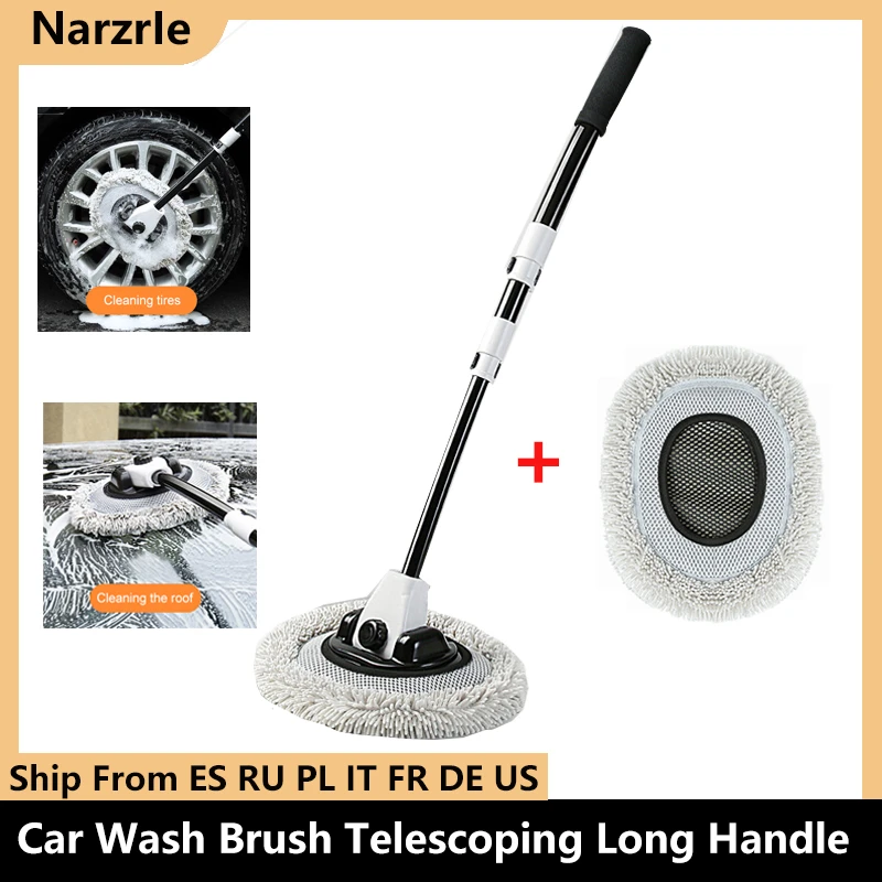 Car Cleaning Brush Car Wash Brush Telescoping Long Handle Cleaning Mop