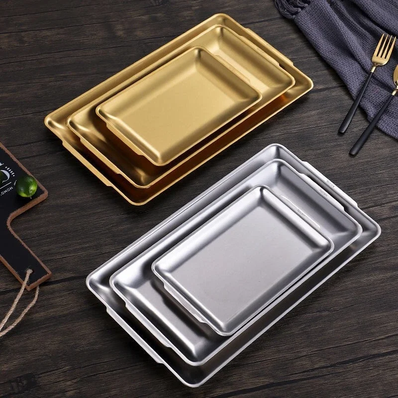Bread Tray Chic Tableware Storage Silver Decor Living Room Serving Plate Coffee Round Household Footstool Metal Kitchen