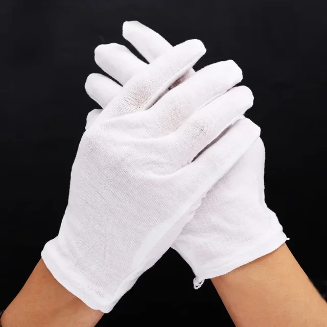 1 paire de gants en coton blanc pour hommes, uniforme de smoking formel, garde d'honneur, défilé, Costume de cérémonie, Cosplay, pièce de monnaie, bijoux, gant de majordome 1