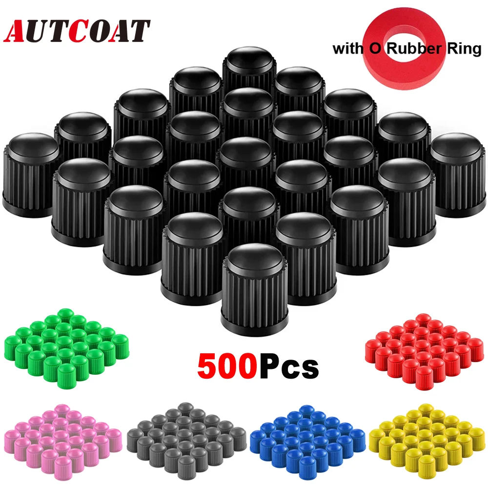 Premium Universal Tire Valve Caps with O-Ring Seals - Pack of 500