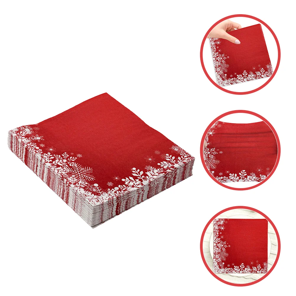 Paper Napkins 20 Sheets Winter Christmas Napkins Red Decorations Paper Holiday Bathroom Hand Towels