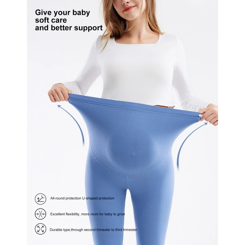 Women Maternity Leggings Over Belly Pregnancy Yoga Pants Workout Stretch Soft Belly Support